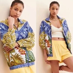 Farm Rio by Anthropologie MulticolorJacket Floral Windbreaker Size L